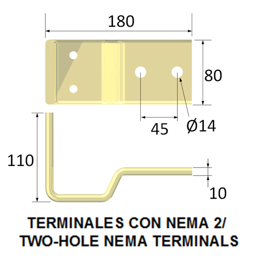 Terminales de Cobre NEMA 2 para Seccionadores